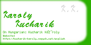 karoly kucharik business card